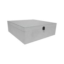 Caixa Quadrada com Dobradiça e Fecho Preto 30x30x10 Kit 3un Mdf Madeira Pintado