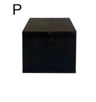 Caixa Quadrada MDF PU Detalhe Croco Cinza 16x16x16cm.