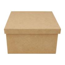 Caixa Quadrada Tampa Sapato 23x23x13 Mdf Madeira