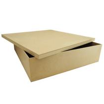 Caixa Quadrada Tampa Sapato 40x40x10 Mdf Madeira Caixa Quadrada Tampa Sapato 40x40x10 Mdf Madeira