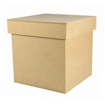 Caixa Quadrada Tampa Sapato 8X8X6 Mdf Madeira Marpax