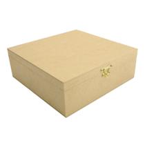 Caixa Quadrado Com Dobradiça e Fecho Liso 22x22x8 Mdf Madeira Caixa Quadrado Com Dobradiça e Fecho Liso 22x22x8 Mdf Madeira