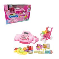 Caixa Registradora 47 Peças Mini Mercado Carrinho De Compras - Art brink