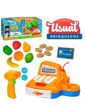 Caixa registradora big shop com som e luz laranja- usual brinquedos (25603)