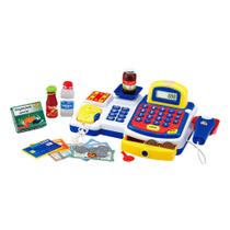 Caixa Registradora Brinquedo Infantil Completa c/ Acessórios DM Toys DMT3816 Azul