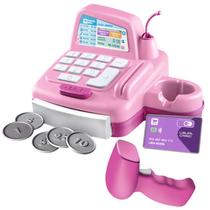 Caixa registradora com acessórios Big Shop Girls rosa