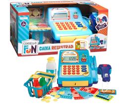 Caixa Registradora Com Acessórios Luz E Som Creative Fun Azul - Multikids