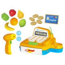 Caixa registradora com acessórios, vegetais para comprar, LED e som de bip no leitor Big Shop
