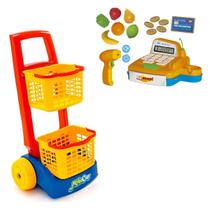Caixa Registradora De Brinquedo Infantil+ Carrinho De Compra Caixa Registradora De Brinquedo Infantil+ Carrinho De Compra