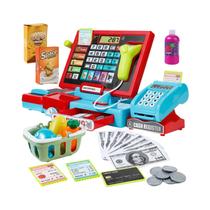 Caixa Registradora De Brinquedo Infantil Com Calculadora Real Para Brincadeiras De Faz De Conta -