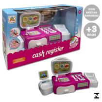 Caixa Registradora Infantil Branco e Rosa C/Som e Acessórios - UNITOYS