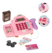 Caixa Registradora Infantil Calculadora Luz Som Abre Gaveta Acessórios Dinheirinho Mini Mercado Caixa Registradora Infantil Calculadora Luz Som Abre Gaveta Acessórios Dinheirinho Mini Mercado