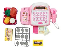Caixa Registradora Infantil Calculadora Mercadinho Luz E Som Cor Rosa Caixa Registradora Infantil Calculadora Mercadinho Luz E Som Cor Rosa
