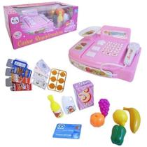 Caixa Registradora Infantil - Cartao Moedas Maquina Dinheiro Cor: Rosa - toys