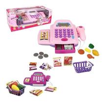 Caixa Registradora Infantil com Acessórios Luz e Som Cor: Rosa - DM TOYS