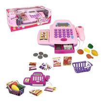 Caixa Registradora Infantil com Acessórios Luz e Som Cor: Rosa