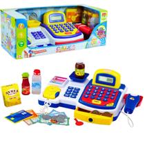 Caixa Registradora Infantil Com Luz E Som Acessórios Scanner Alimentos De Brinquedos Dm Toys