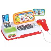 Caixa Registradora Infantil Com Som E Luz Mini Mercadinho Cor Branco com vermelho REF: ZBN0389