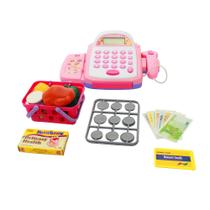 Caixa Registradora Infantil Com Som Luz E Acessórios Rosa Caixa Registradora Infantil Com Som Luz E Acessórios Rosa