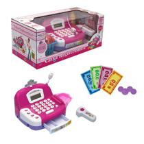 Caixa Registradora Infantil de Brinquedo com Luz e Som Cesta e Carrinho de Compras