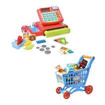 Caixa Registradora Infantil De Brinquedo E Carrinho Compras
