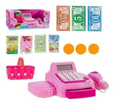 Caixa Registradora Infantil Luz Som Mini Mercado Acessórios - Art Brink Caixa Registradora Infantil Luz Som Mini Mercado Acessórios - Art Brink