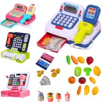 Caixa Registradora Infantil Mini Supermercado Luz Som Calculadora e Acessórios - Castela