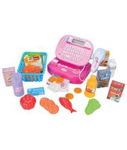 Caixa Registradora Infantil Rosa Com Leitor e Calculadora de Verdade Fenix