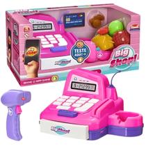 Caixa Registradora Infantil Som e Luz Com Leitor + Moedas + Cartão Brinquedo De Mercadinho - Usual