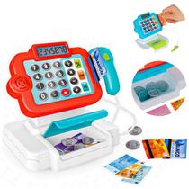 Caixa Registradora Mercadinho Infantil Calculadora Funcional Scanner Com Som E Luz - Dm Toys