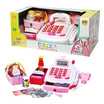 Caixa Registradora Rosa Mercadinho Com Som E Luz DM Toys