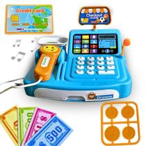 Caixa Registradora Sons Realista Luzes Acessórios Brinquedos Educativo Interativo