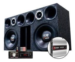 Caixa Regua Som Automotivo Falante Triton 620 Rms Corneteira