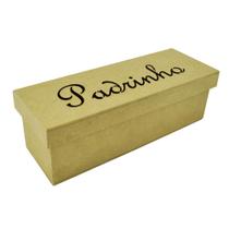 Caixa Retangular Casamento Padrinho 23x8x7,5 Mdf Madeira