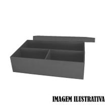 Caixa Retangular com 3 Divisoria Tampa Sapato 25x16x6 Mdf Madeira Pintado