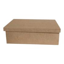 Caixa Retangular Com 3 Divisórias 26x16x8 Mdf Madeira