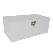 Caixa Retangular com Dobradiça e Fecho 26x14x10 Kit 5un Mdf Madeira Pintado
