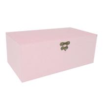 Caixa Retangular com Dobradiça e Fecho 26x14x10 Kit 5un Mdf Madeira Pintado