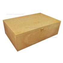 Caixa Retangular Dobradiça e Fecho 44x32x14 Mdf Madeira Caixa Retangular Dobradiça e Fecho 44x32x14 Mdf Madeira