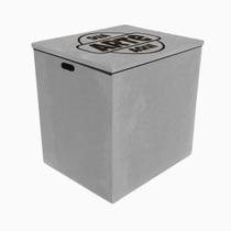 Caixa Retangular Grande com Alça Tampa Sapato Gravada Laser 52x43x53 Mdf 4mm Madeira Pintado