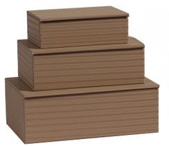 Caixa Retangular Mdf Pu Listra 3D Bege G - Entrecasa Caixa Retangular Mdf Pu Listra 3D Bege G - Entrecasa