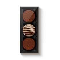 Caixa Retangular para 3 Pães de Mel Preto Tampa Cristal - 10 unidades - 24,2x9,5x4cm - Cromus Profissional