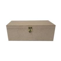 Caixa Retangular para Mini Chandon com Dobradiça e Fecho 25x10x9 Kit 3un Mdf Madeira Caixa Retangular para Mini Chandon com Dobradiça e Fecho 25x10x9 Kit 3un Mdf Madeira