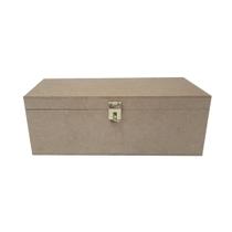Caixa Retangular para Mini Chandon com Dobradiça e Fecho 25x10x9 Kit 5un Mdf Madeira Caixa Retangular para Mini Chandon com Dobradiça e Fecho 25x10x9 Kit 5un Mdf Madeira