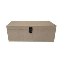 Caixa Retangular para Mini Chandon com Dobradiça e Fecho 25x10x9 Mdf Madeira Caixa Retangular para Mini Chandon com Dobradiça e Fecho 25x10x9 Mdf Madeira