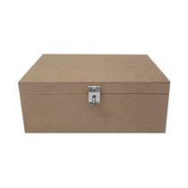 Caixa Retangular para Mini Vinho com Dobradiça e Fecho 1 Divisoria 22x16x8 Mdf Madeira Caixa Retangular para Mini Vinho com Dobradiça e Fecho 1 Divisoria 22x16x8 Mdf Madeira