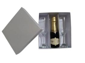 Caixa Rigida Branca Chandon Baby/02 Taças Med : 22 X 18 X 7