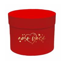Caixa Rigida Redonda Eterno Amor 19,5cmx15cm Vermelho Ouro Caixa Rigida Redonda Eterno Amor 19,5cmx15cm Vermelho Ouro