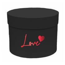 Caixa Rigida Redonda True Love 19,5cmx15cm Preto E Vermelho
