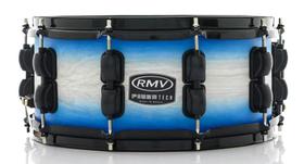 Caixa RMV FiberTech Blue Wood Burst 14x5,5 Casco Híbrido com Aros Inoxidáveis 1,7mm (Exclusiva) - RMV Drums